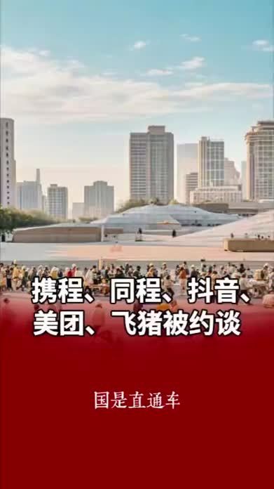 携程同程抖音美团飞猪被约谈