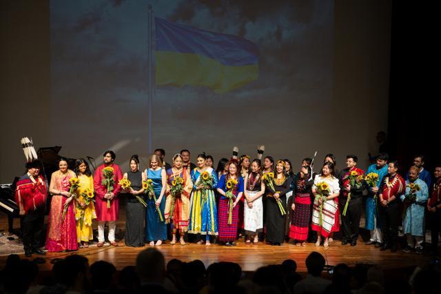 2025年3月,乌克兰驻印度大使馆在新德里莲花寺与欧盟国家文化协会合办的音乐节 图自:乌克兰驻印大使馆