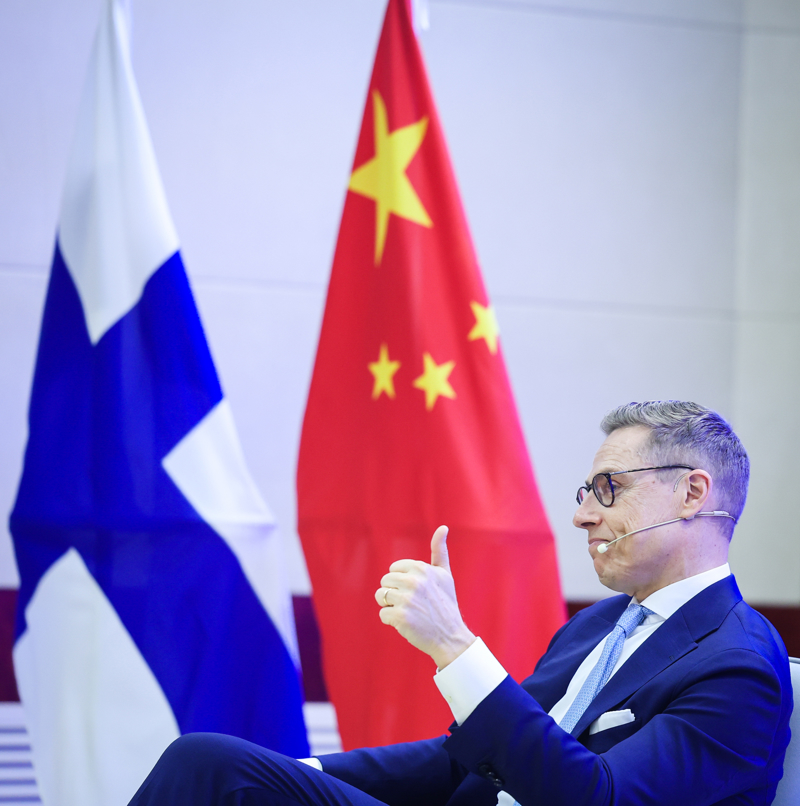 图为去年芬兰总统斯图布访沪期间,来到复旦大学进行演讲。 本报记者 海沙尔 摄