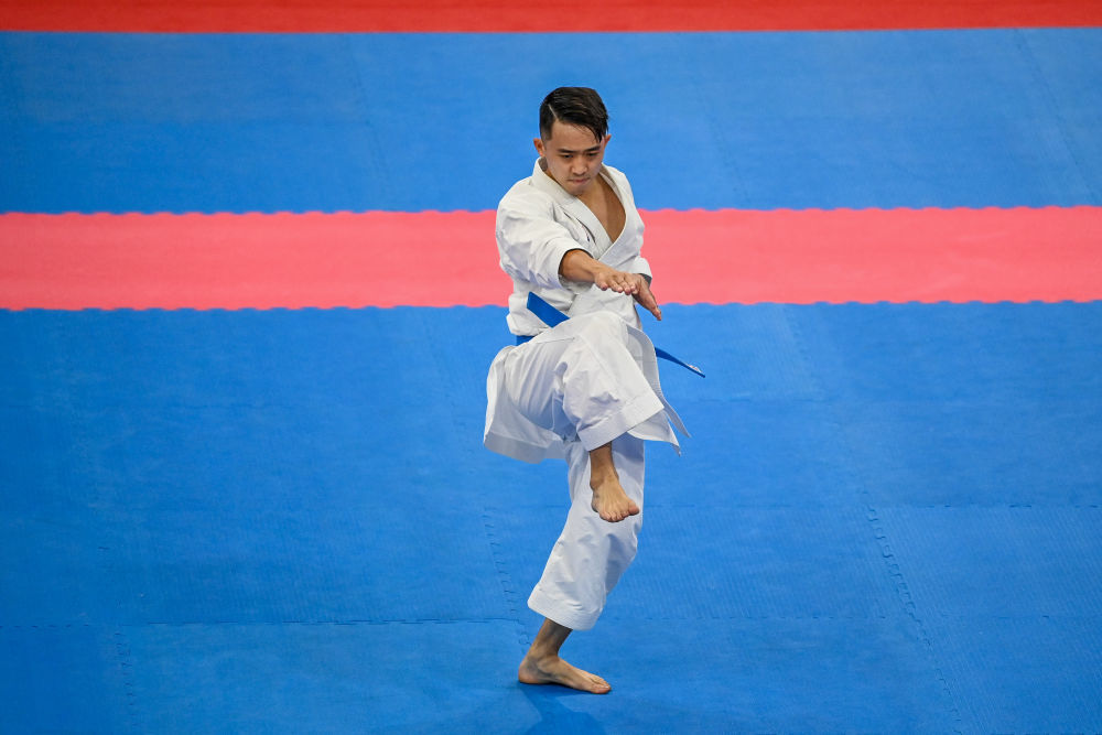 2021年9月18日,澳门队选手郭建恒在比赛中。新华社记者 颜麟蕴 摄