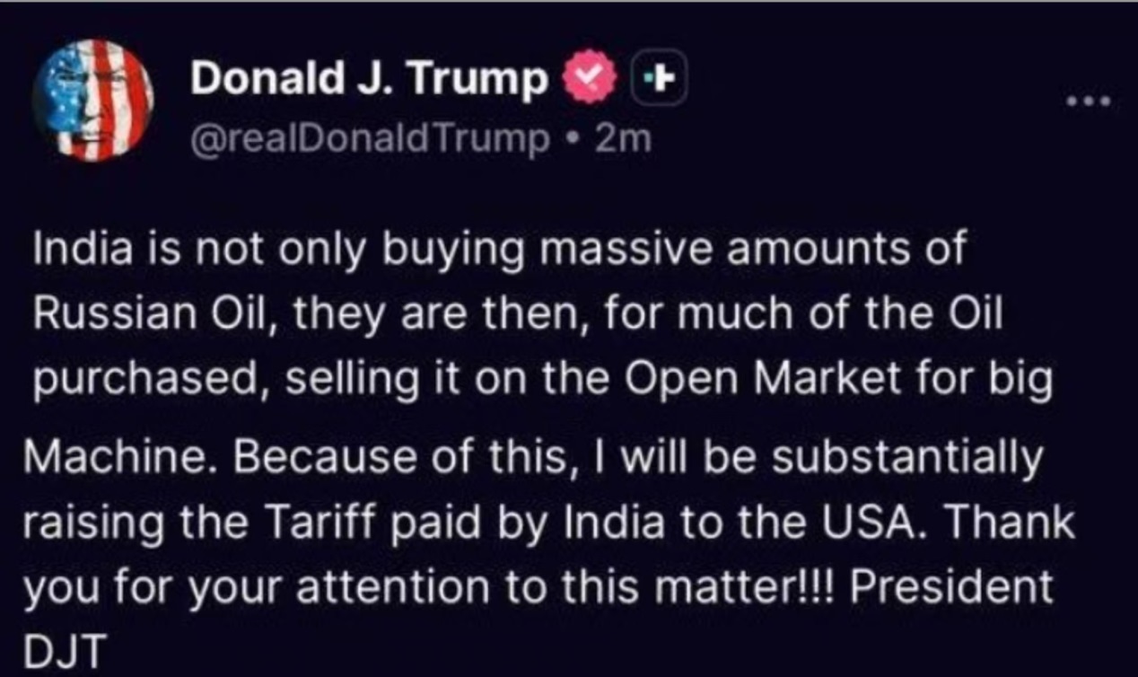 特朗普社交媒体截图