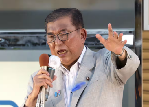 石破茂7月9日在千叶县发表街头演讲。图自日媒