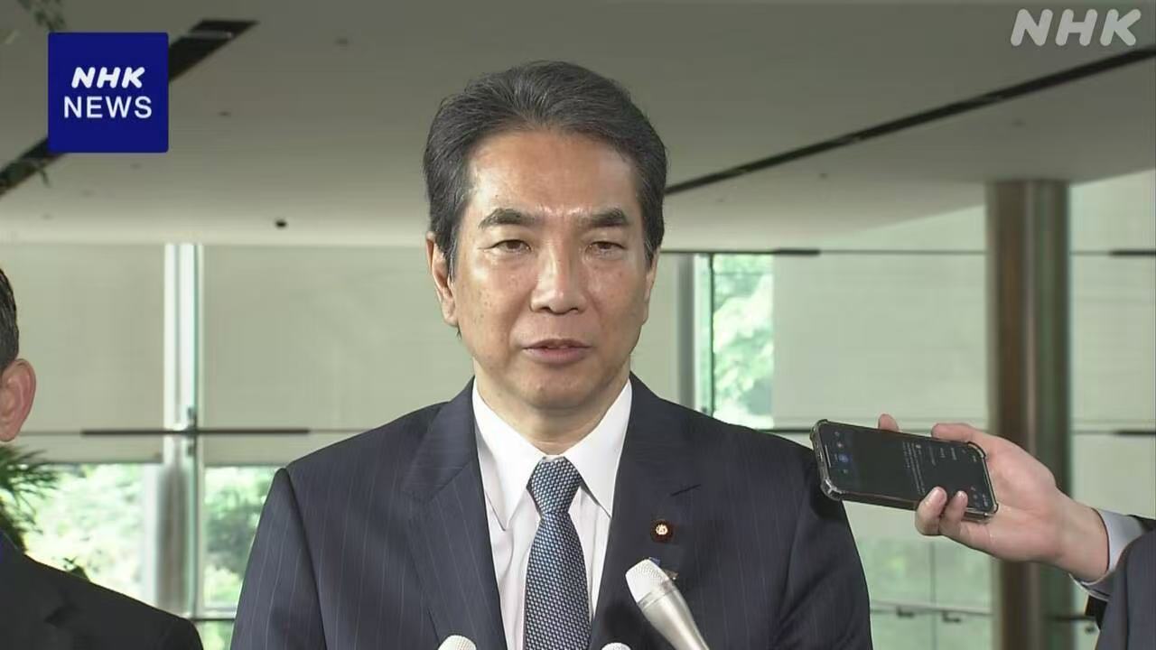 江藤拓21日向记者表示，已提出辞呈。图自日本广播协会