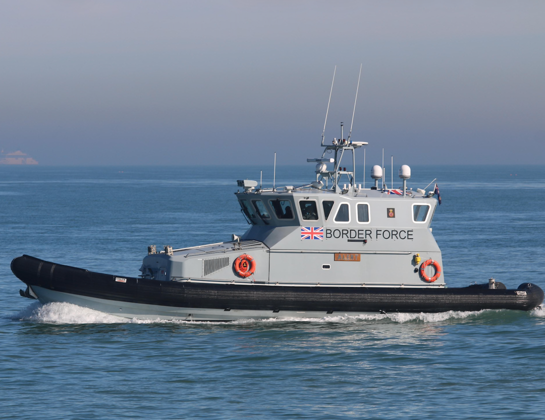 ◆英国边境部队的巡逻船只。