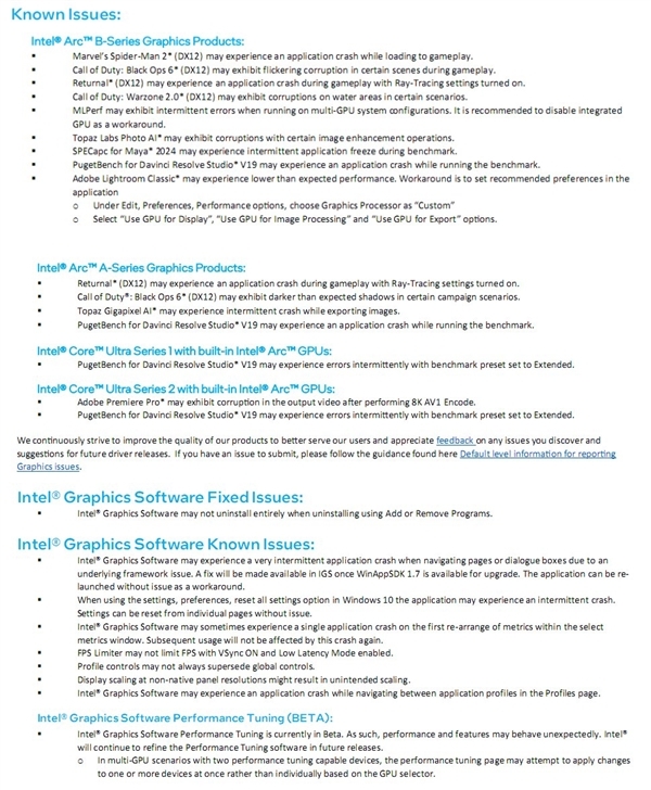 Intel显卡驱动真实诚:公开24个Bug