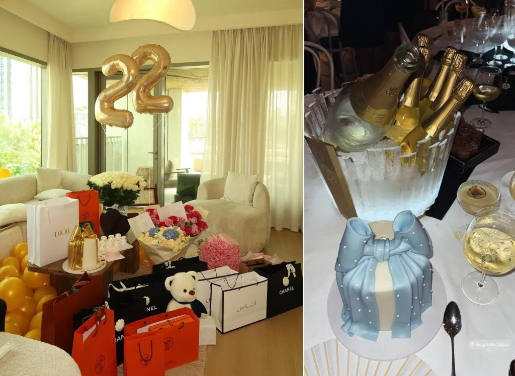 据信是沙姆·阿萨德的社交媒体Instagram上发布的她在迪拜庆祝生日的照片。