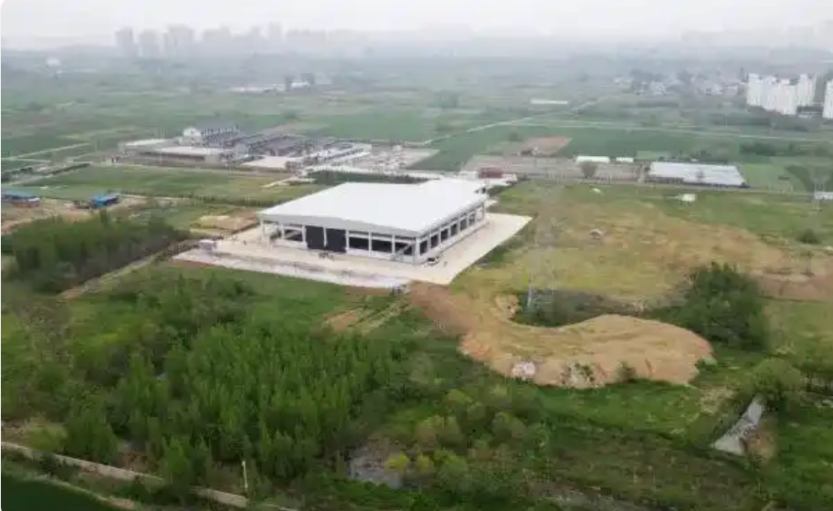 安徽淮南武王墩一号墓考古发掘现场(2024年4月15日摄,无人机照片)。新华社记者 黄博涵 摄