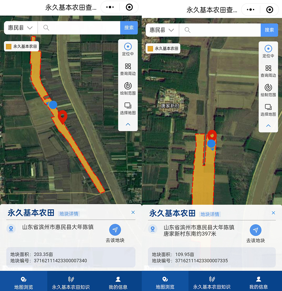 黄色区域即永久基本农田(白德彰拼图 央广网发)