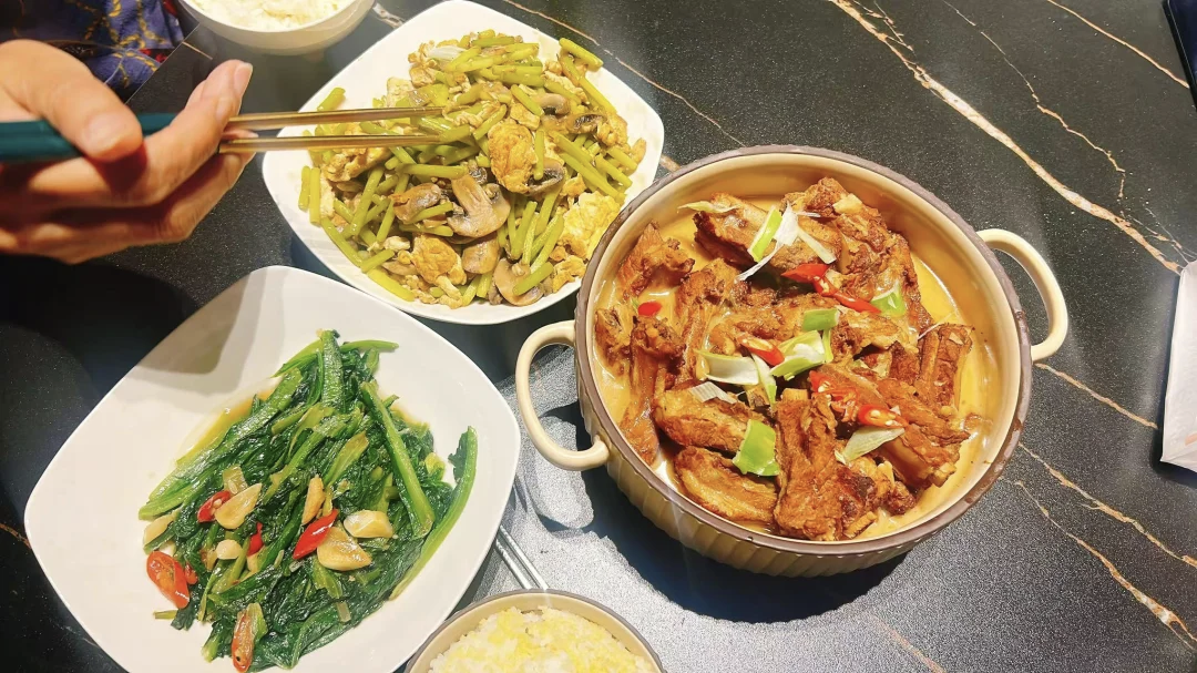 小刘做的菜。(图/受访者提供)