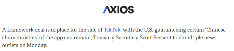 △美国阿克西奥斯(Axios)新闻网报道截图