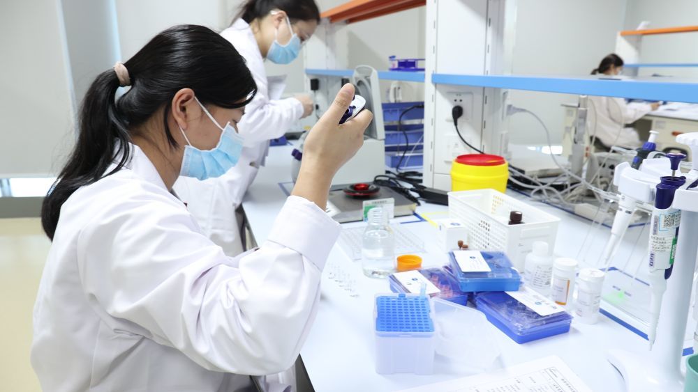 2023年11月21日,康方生物的研发人员对药品生产原料进行抽样分析。位于广东中山的康方生物是粤港澳大湾区本土培育的生物医药研发型企业,已开发超过50个拥有自主知识产权的创新候选药物。2024年5月,康方生物研制的用于治疗肺癌的依沃西单抗注射液获批上市。对许多肺癌患者来说,这款国产创新药为他们带来了新的治疗机会。