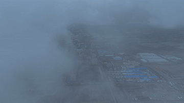 空中俯瞰霍尔果斯市。