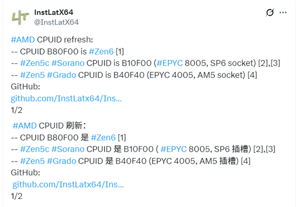 AMD Zen6核心数量不变！L3缓存大增50%到48MB