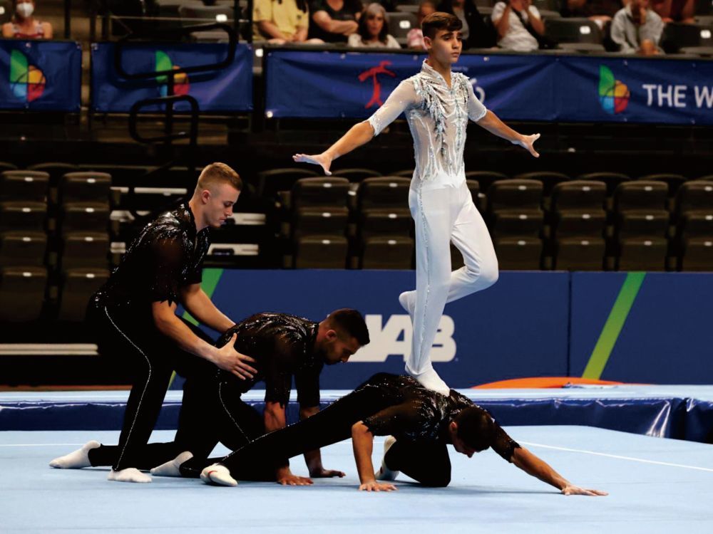 图为技巧项目比赛。图片来自第12届世运会网上新闻中心