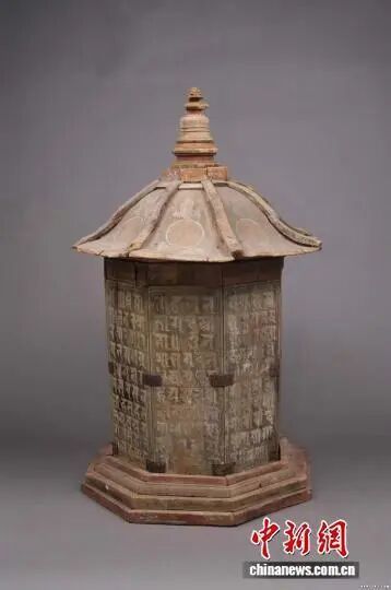 图为武威市博物馆馆藏的西夏木缘塔 资料图 武威市博物馆供图