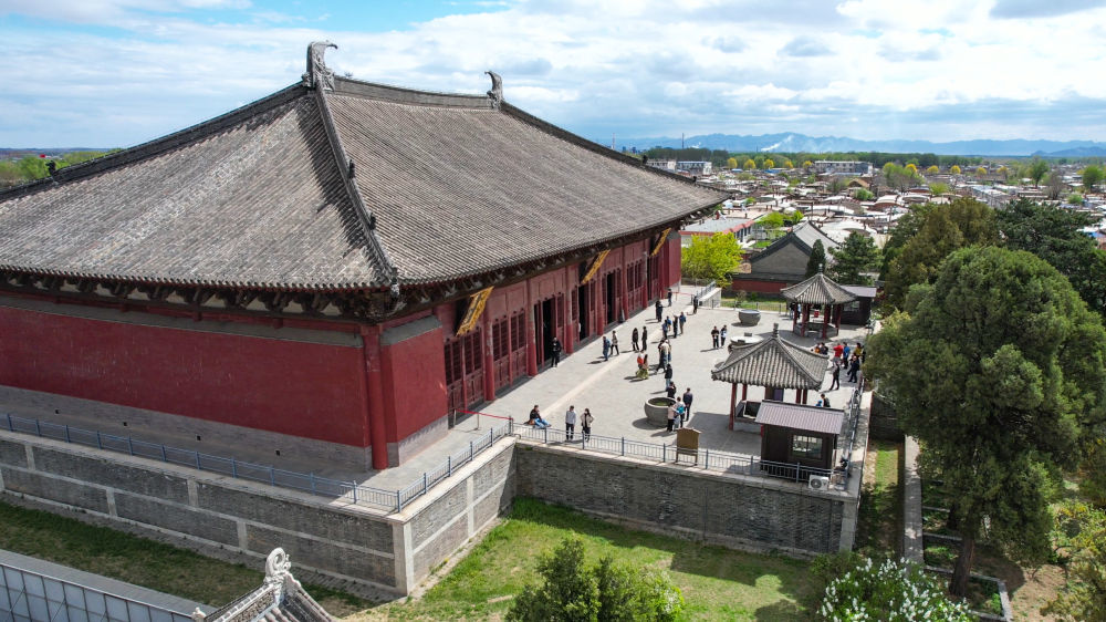 5月19日拍摄的锦州义县奉国寺(无人机照片)。(锦州市委宣传部供图)