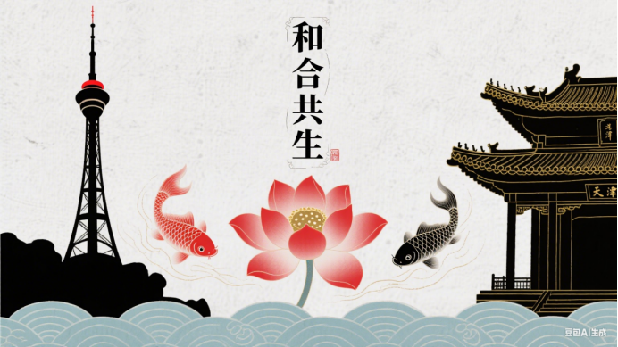 “和合共生”之津门气象（AI制图：展杨阳）