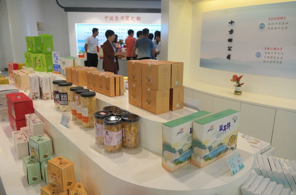 这是在福建省宁德市古田县十方田体验馆展示的银耳产品。新华社记者 林善传 摄
