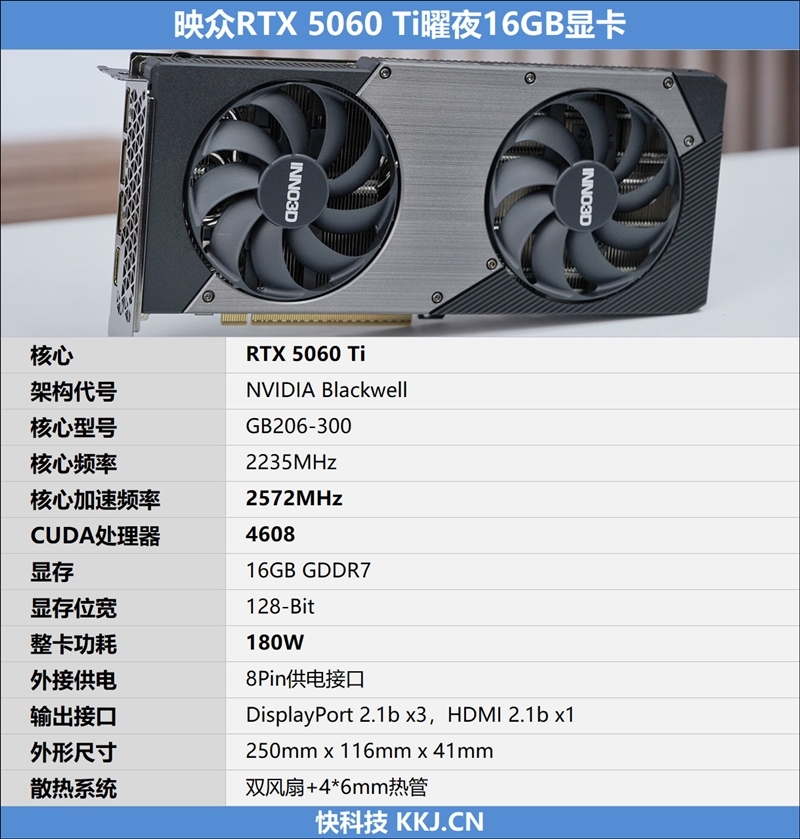 映众RTX 5060 Ti曜夜16GB显卡评测:小巧简约 DLSS 4表现亮眼