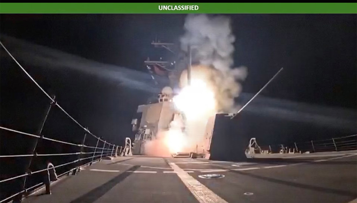 美国国防部在社交平台上公布的视频截图