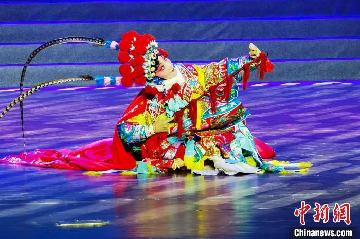 图为舞台上的苗洁。(资料图，受访者供图)
