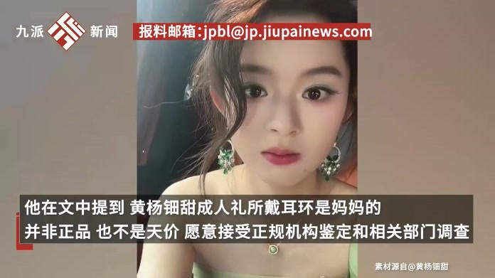 黄杨钿甜爸爸回应近期争议：耳环非正品非天价，在工作期间没有违纪违法犯罪行为