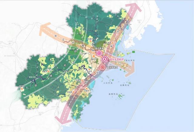 东枢纽在温州市域中的区位示意。来源：《温州东枢纽站城综合体概念方案征集资格预审公告》