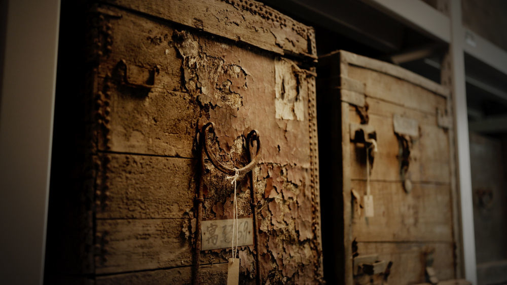 封装南迁文物的箱子/摄影:姚竣译