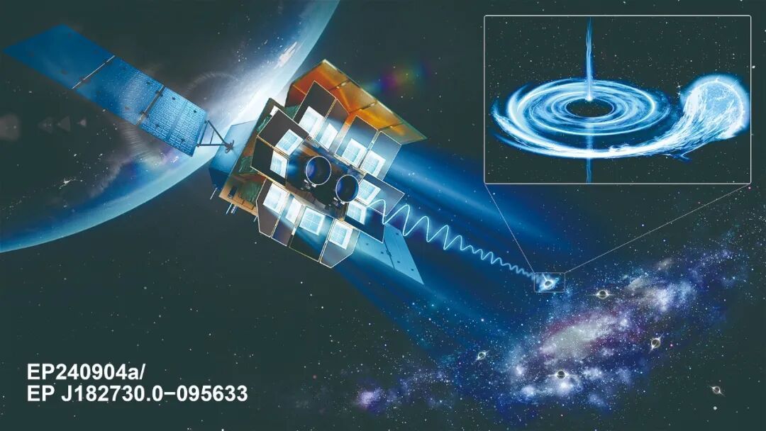 “天关”卫星EP240904a艺术想象图。