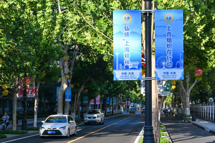 这是2025年8月25日在天津中心城区拍摄的街景。新华社记者 孙凡越 摄