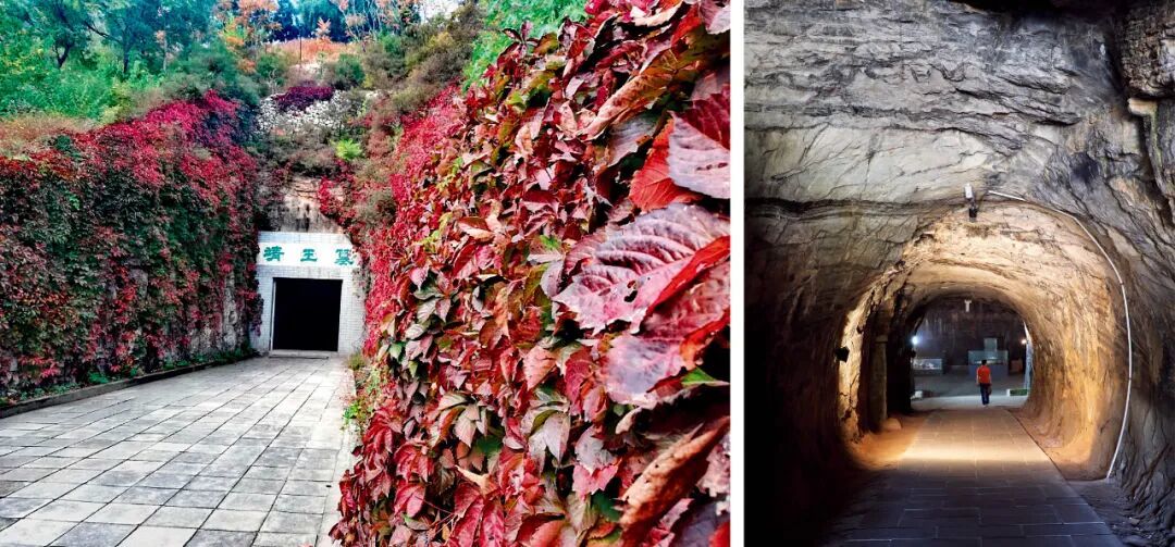 左图:满城汉墓刘胜墓入口 供图/满城区汉墓景区 右图:满城 汉墓地宫 图/视觉中国