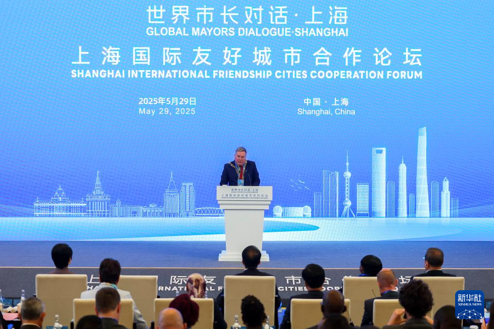 5月29日，爱尔兰科克市市长丹&middot;博伊尔致辞。新华社记者 王翔 摄