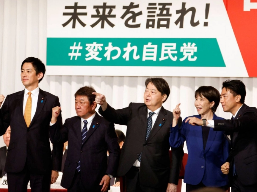 ▲5人参加自民党总裁选举