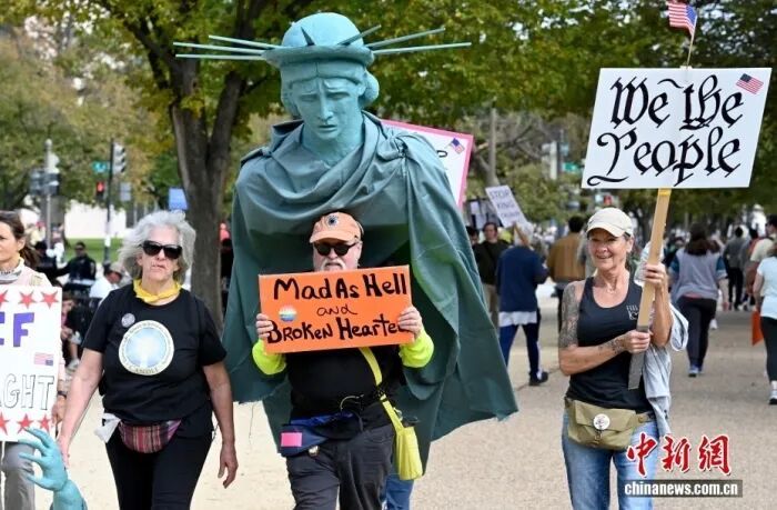 图为华盛顿的抗议活动现场。<a target='_blank' href='/'>中新社</a>记者 陈孟统 摄