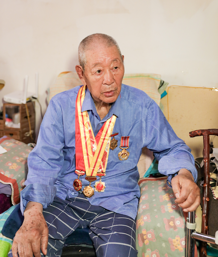 抗战老兵史文勋。人民网记者王帆 摄