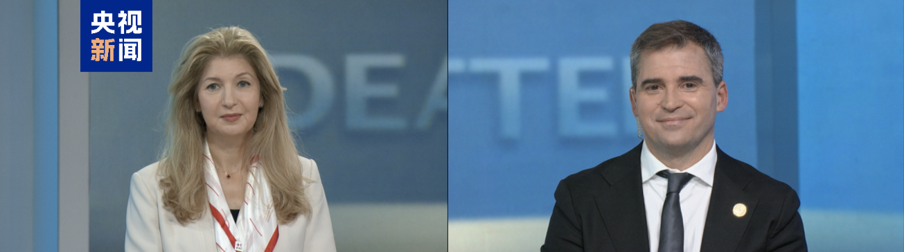 △红十字会与红新月会国际联合会（IFRC）东亚地区代表处主任奥嘉（左） 亚洲基础设施投资银行（AIIB）融资伙伴关系局局长罗德里戈&middot;萨尔瓦多（右）