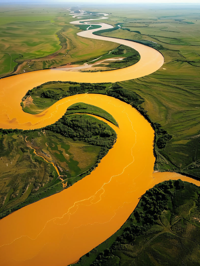 黄河九曲意境。