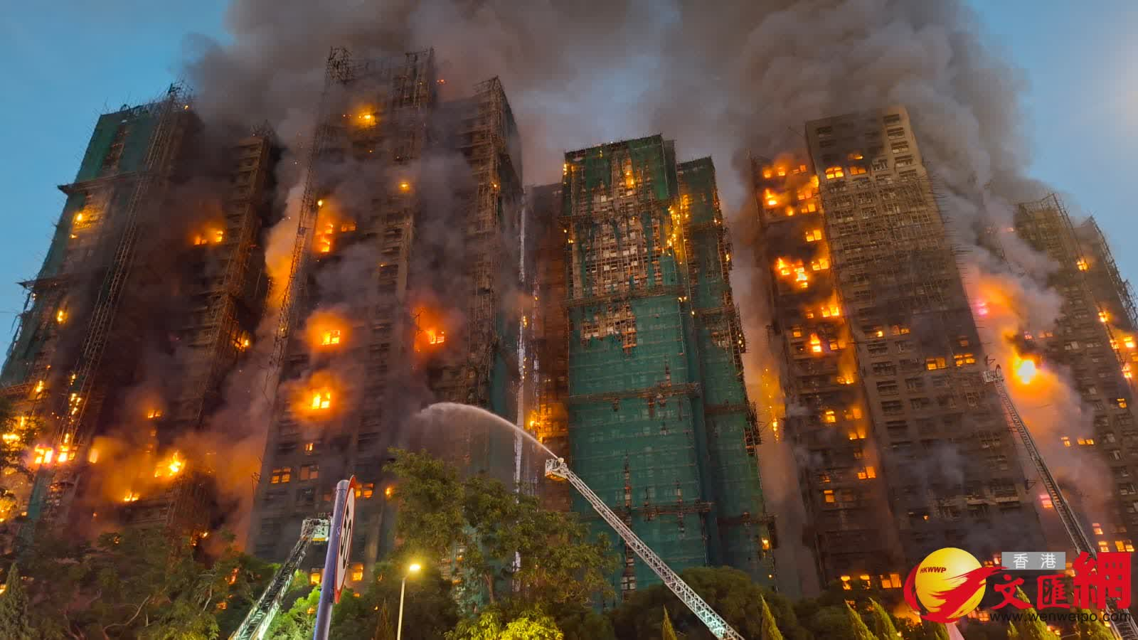 香港大埔宏福苑11月26日发生火灾。图源:香港文汇网