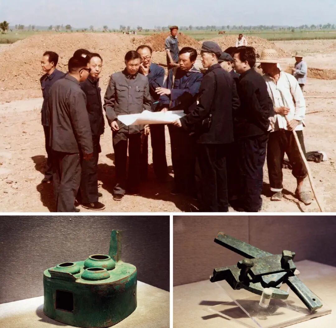 上图:1986年,考古人员在邺城朱明门遗址工地。中间举左手者为徐光冀。供图/中国社会科学院考古研究所