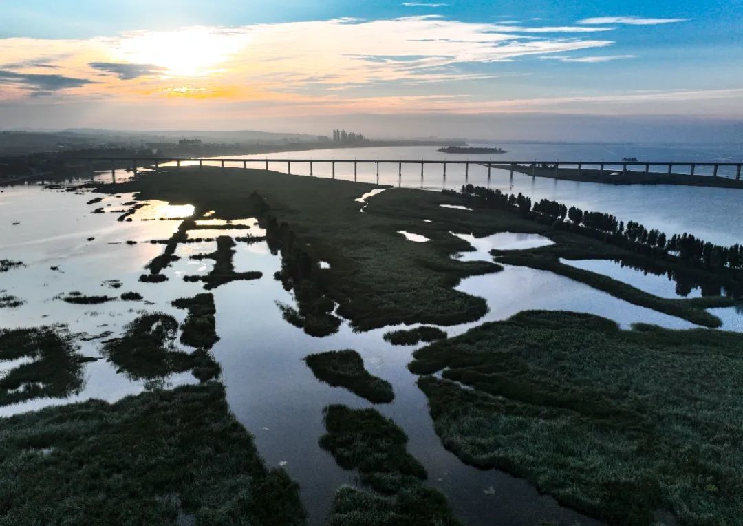 这是在河南黄河湿地国家级自然保护区济源段拍摄的景色。新华社发(苗秋闹摄)
