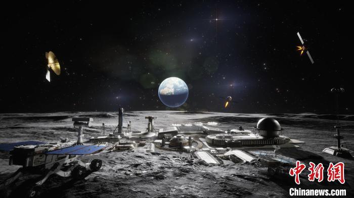 国际月球科研站示意图。(资料图，深空探测实验室供图)