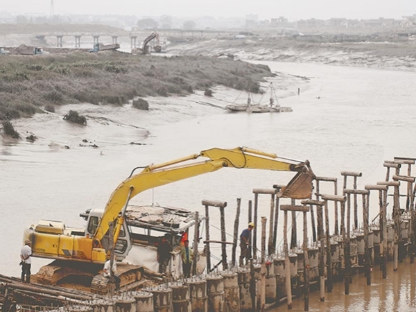 木兰溪防洪工程建设现场。（资料照片）