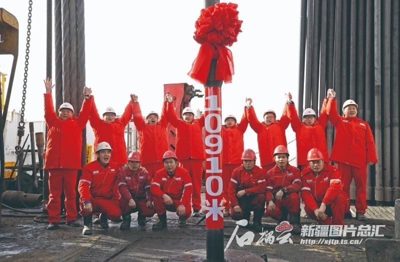 2025年1月5日,深地塔科1井完钻,井深10910米。中国石油集团供图