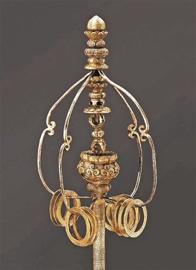 唐银花双轮十二环锡杖