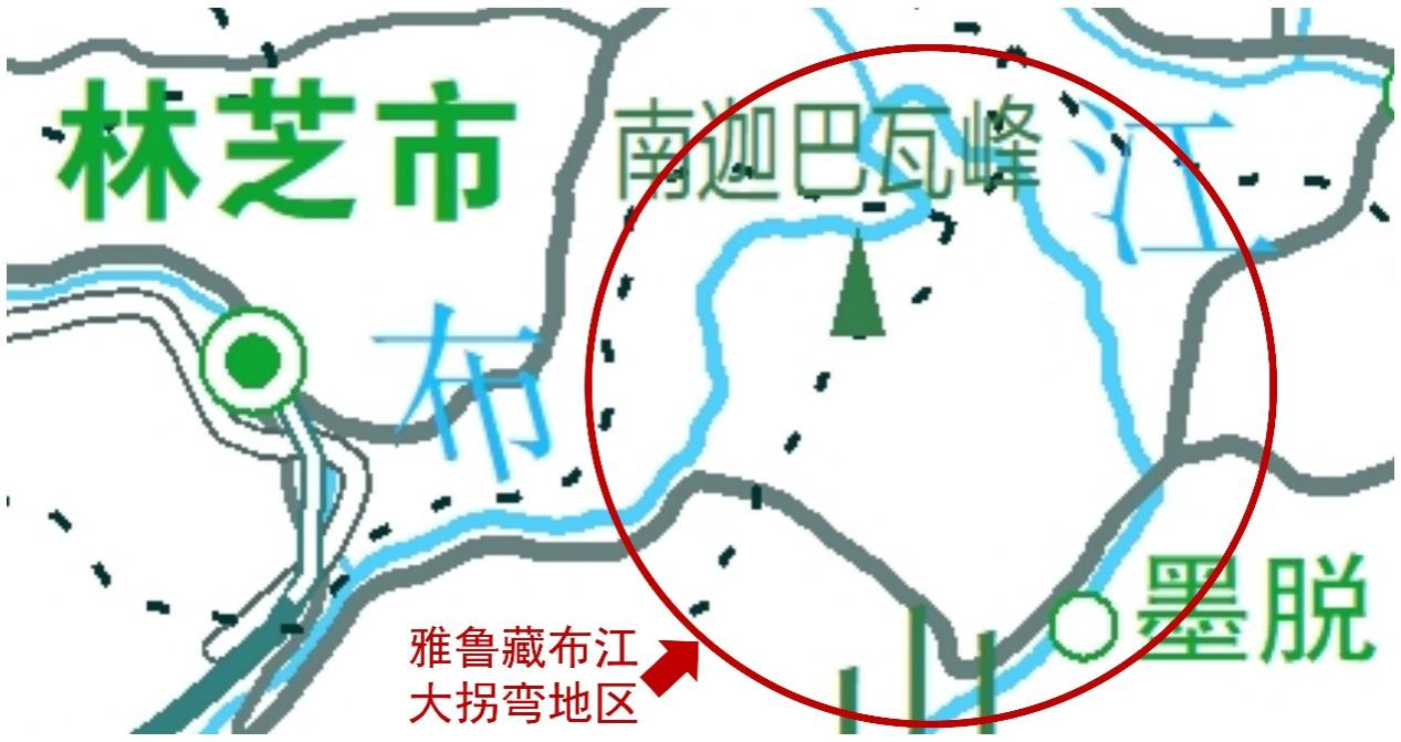 雅鲁藏布江大拐弯地区(截自西藏自治区地图,审图号:藏S(2024)034号)