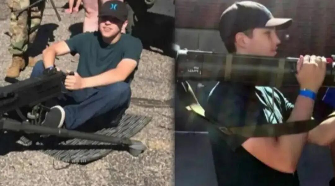 羅賓遜自幼癡迷武器,接觸過機槍和火箭筒。(圖源:Telecinco)