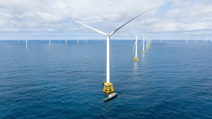 图为位于广东阳江的明阳青州四海上风电项目。受访企业供图