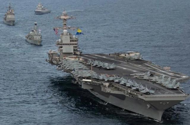 美军在加勒比海上进行军事大集结