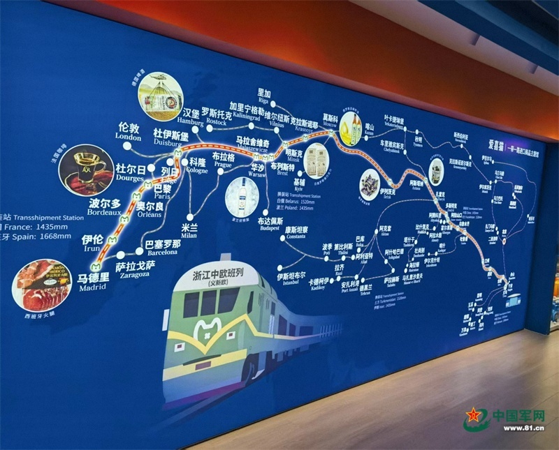 义新欧班列布局图。
