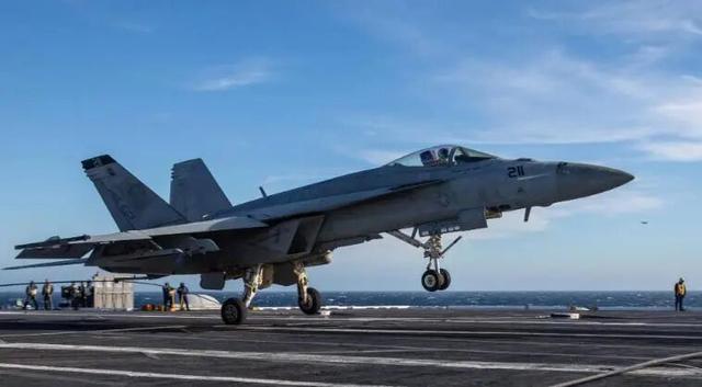 △美国海军F/A-18E“超级大黄蜂”战机